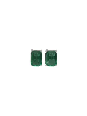 1.46ct Emerald 18K Gold Emerald Cut Stud Earrings