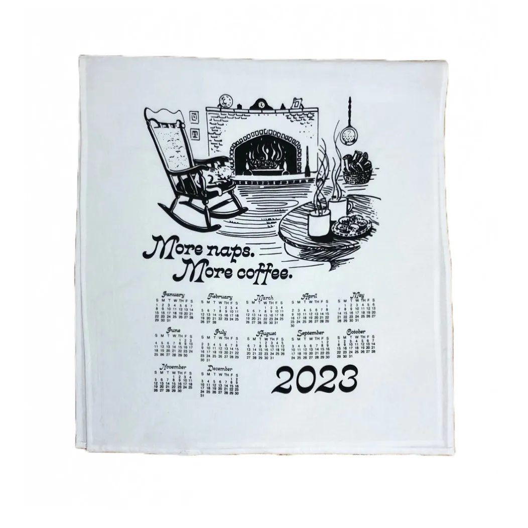 2023 Calendar Towel - More Naps More Coffee