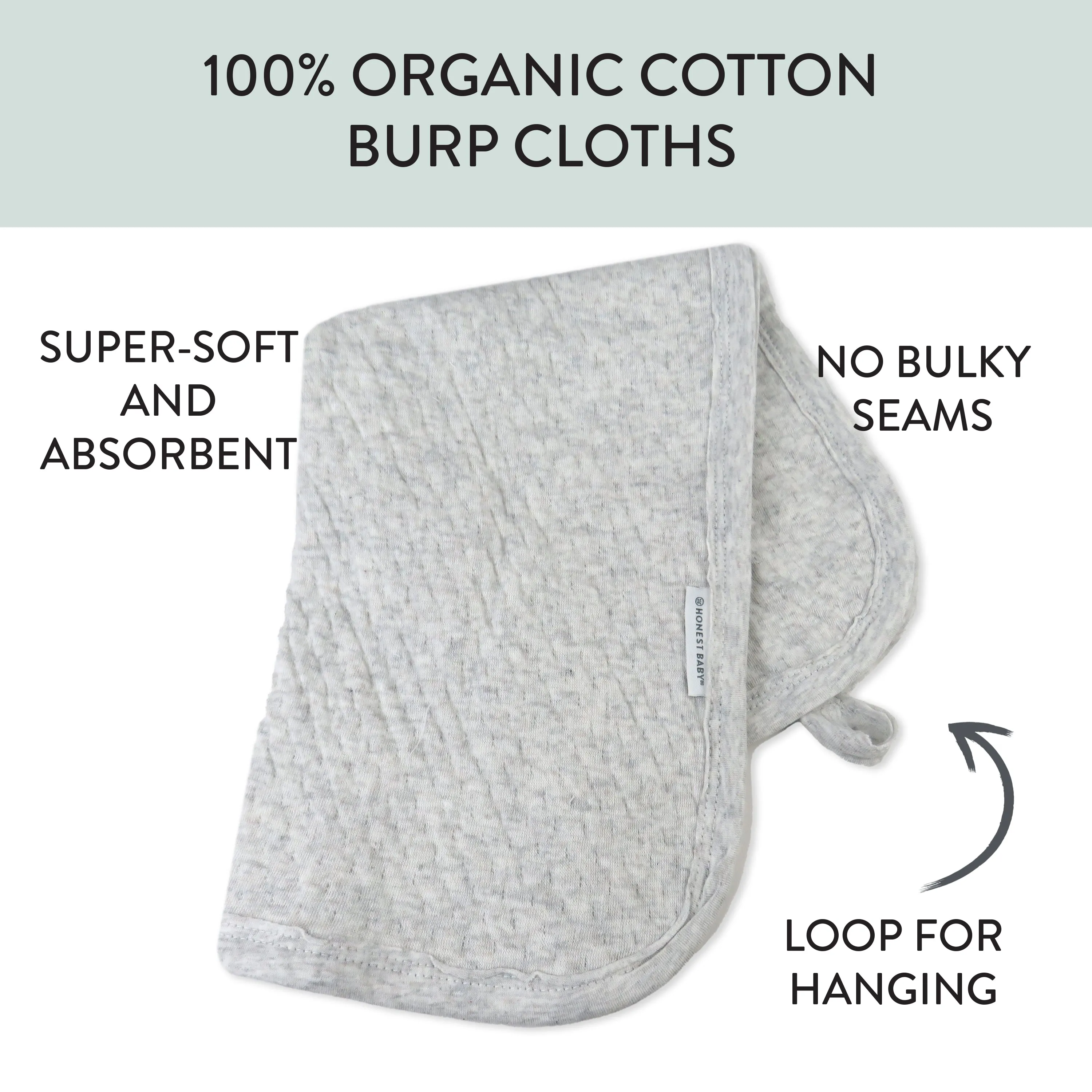 3-Pack Organic Cotton Matelasse Burp Cloths