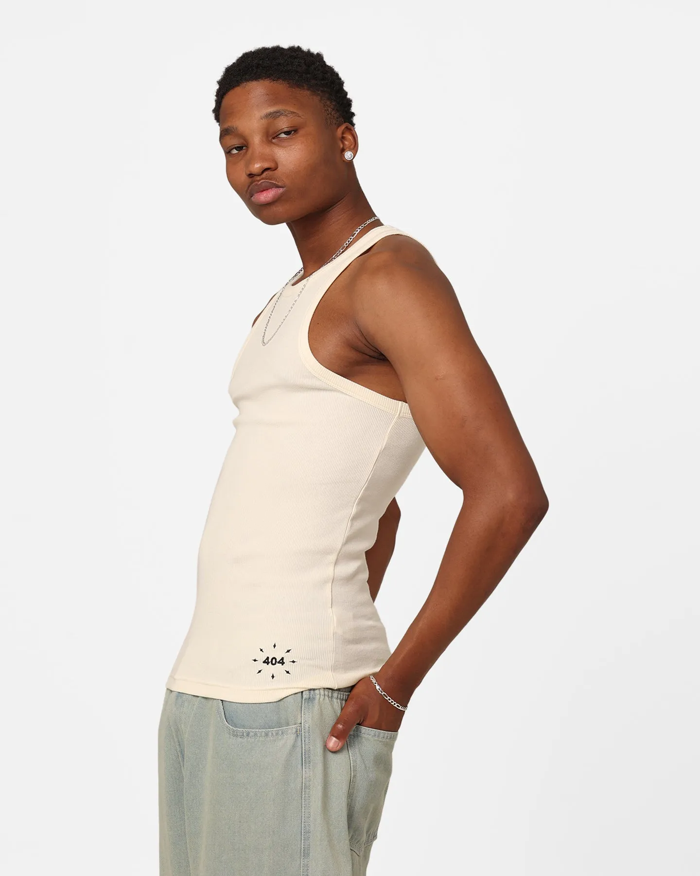 404 Ribbed Singlet Off White