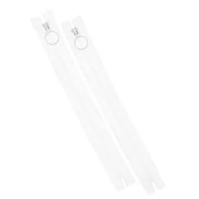 9" Hoop Pull Zippers - White