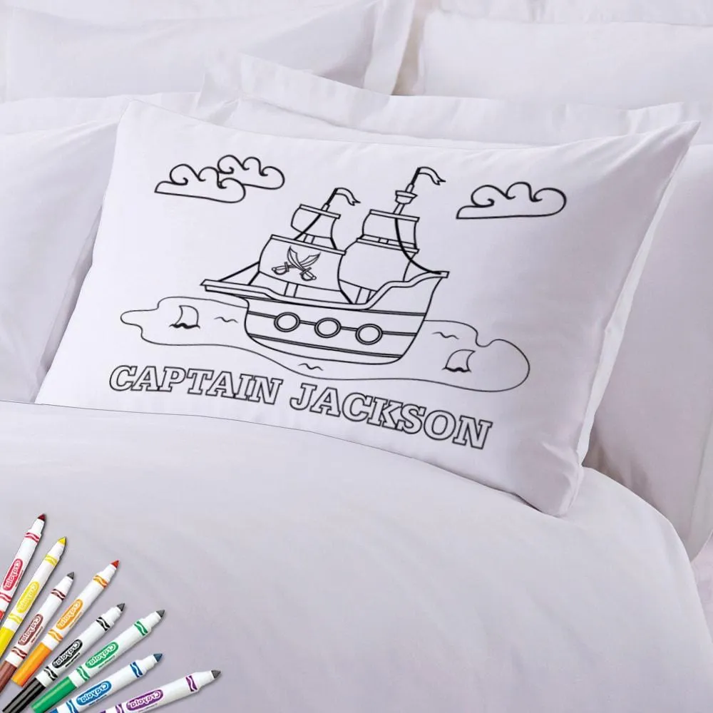 Add Color Kids Custom Pirate Ship Sleeping Pillowcase