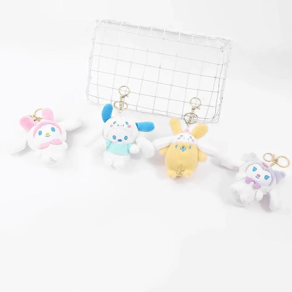 Adorable Pom-Pom Anime Plush Keychain(Single piece)