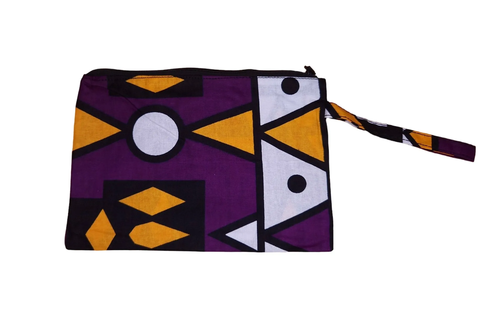 African print Makeup pouch / Pencil case / Cosmetic Bag / Coin Purse - Purple Yellow Samakaka