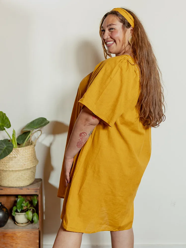 Alexis Plus Size Mini Dress - Turmeric