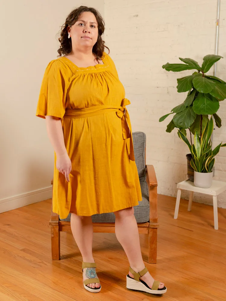 Alexis Plus Size Mini Dress - Turmeric