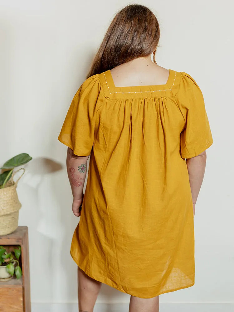 Alexis Plus Size Mini Dress - Turmeric