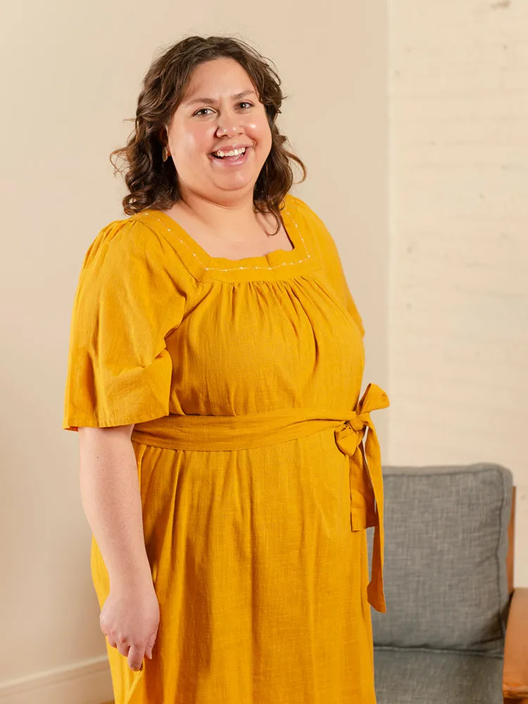 Alexis Plus Size Mini Dress - Turmeric