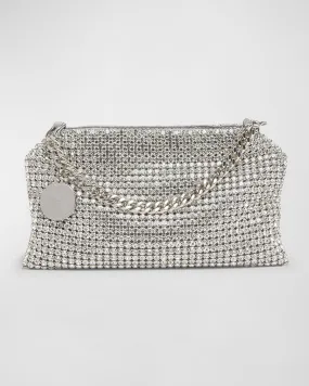 Allover Embellished Mesh Clutch Bag