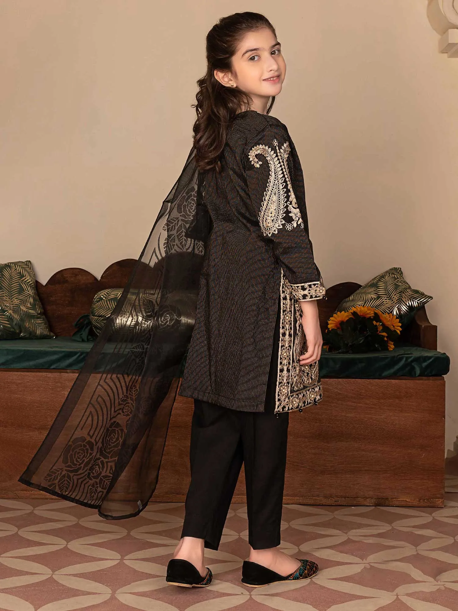 Ally's Kids Luxury 3-Piece Black Suit (AL-629)