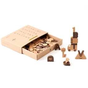 Alphabet Wooden Blocks Play Set by Oioiooi