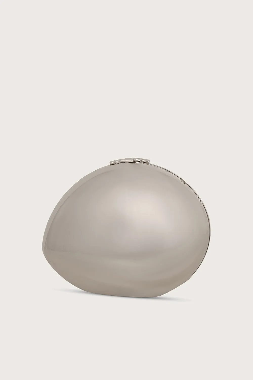 AMAYA Acrylic Pebble Clutch Bag in Silver