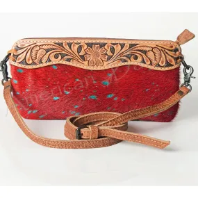 American Darling Red & Turquoise Cowhide Clutch