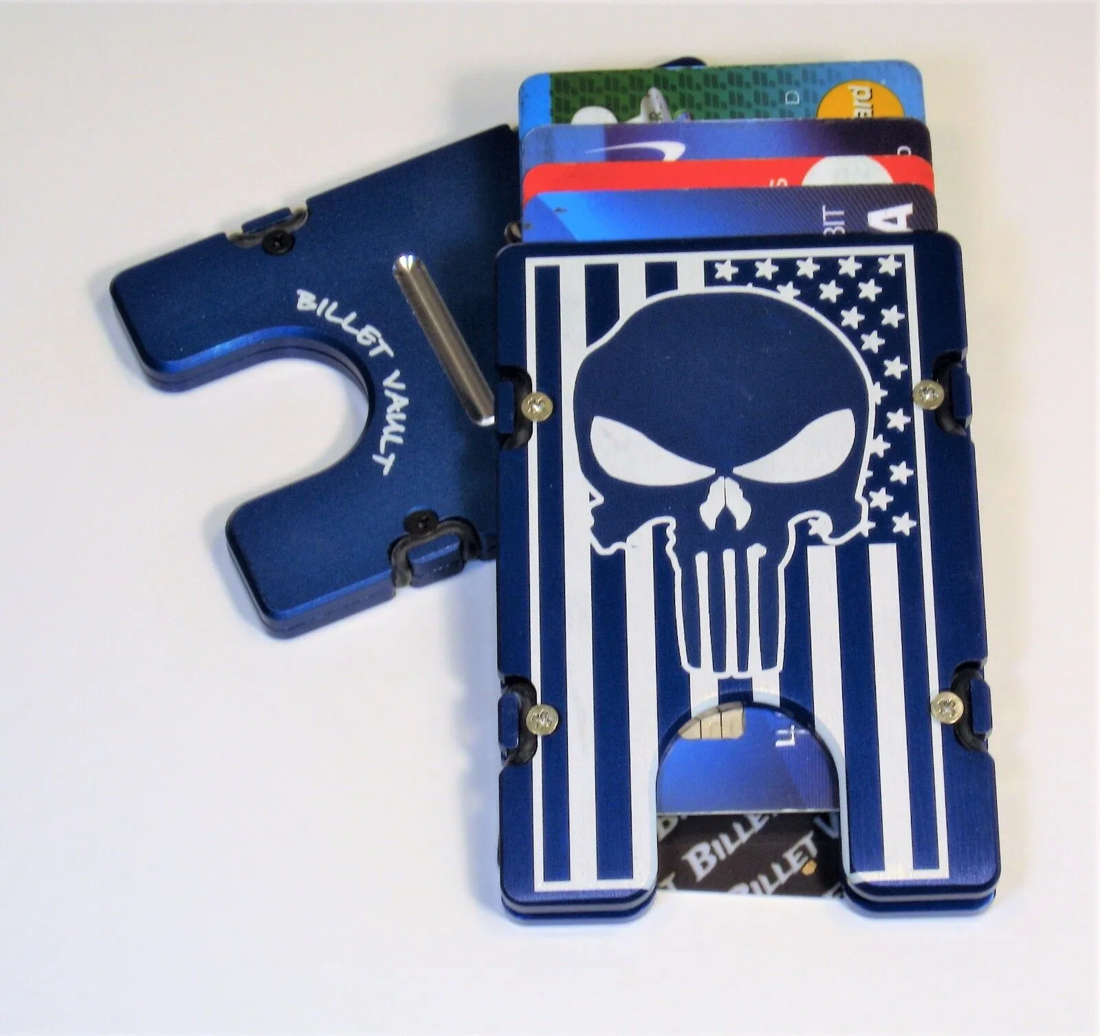 American Flag with Punisher - BilletVault Aluminum Wallet