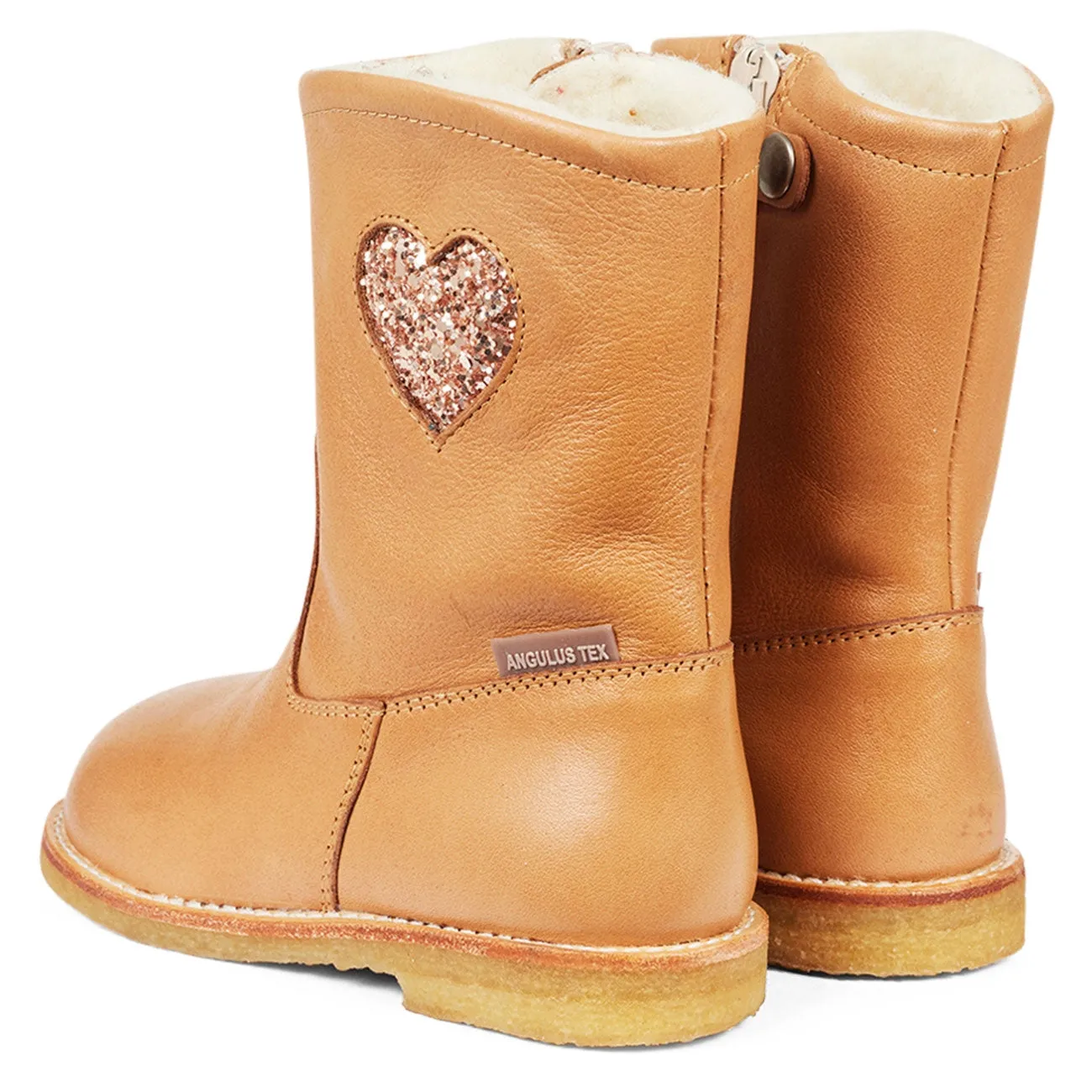 Angulus Tex-Boots With Zipper Almond/Maple Glitter