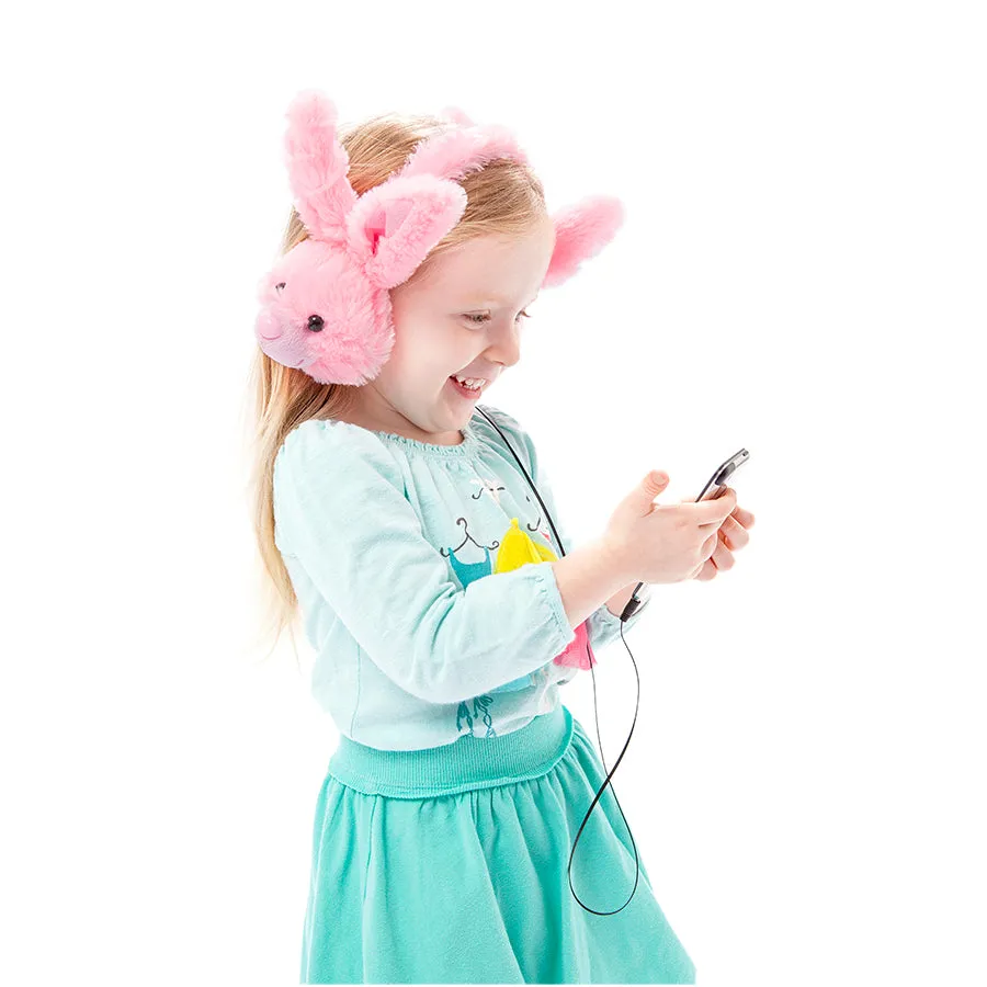 Animalz Ear Headphones Bunny | Headphones for Kids | Retractable Cord