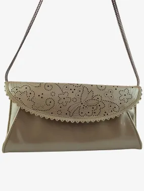 Anthea Crawford Champagne Metallic Clutch Bag Size OSFA