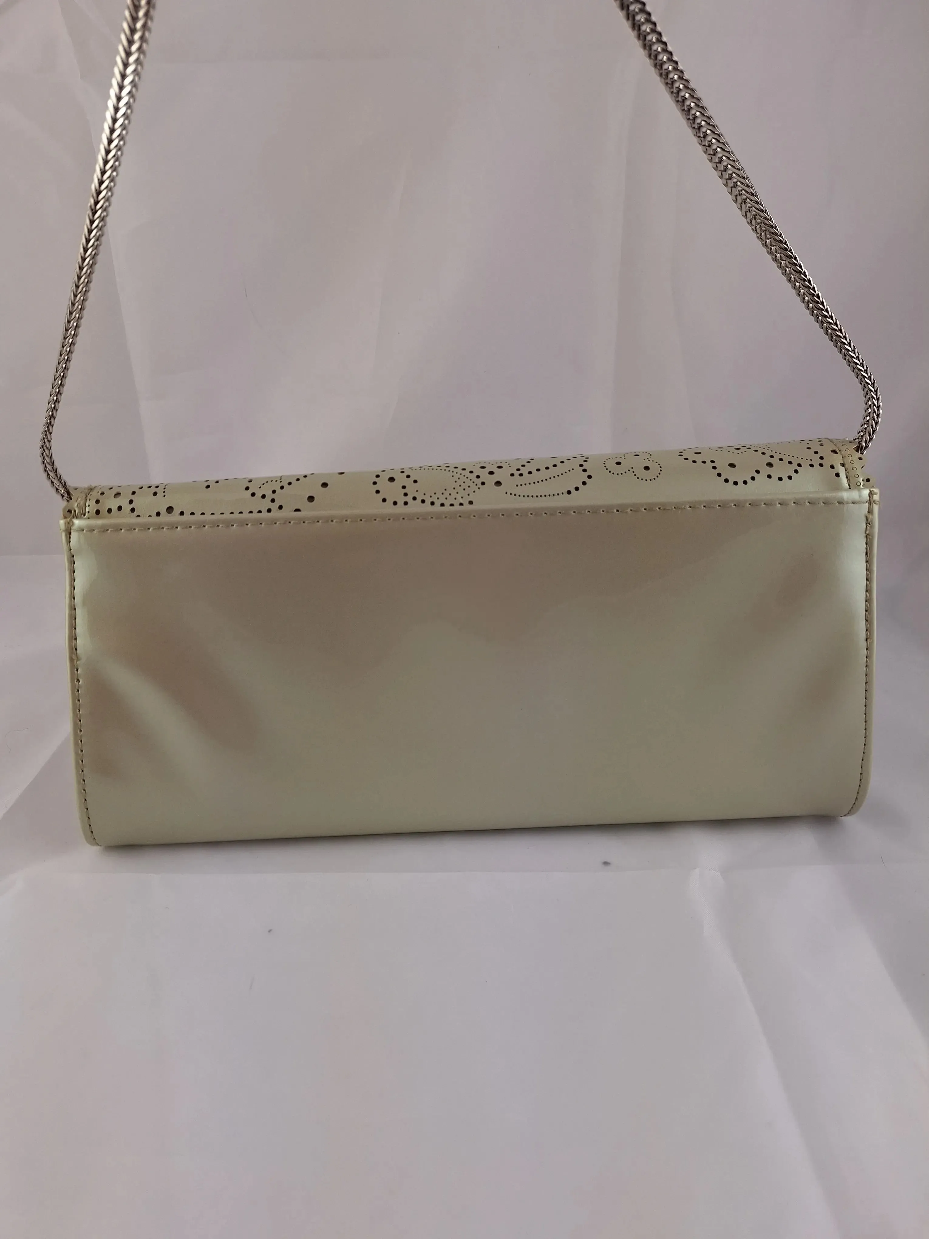 Anthea Crawford Champagne Metallic Clutch Bag Size OSFA