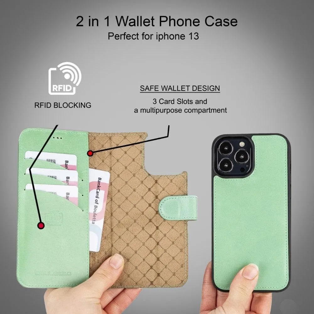 Apple iPhone 13 Series Colorful Detachable Leather Wallet Case - MW