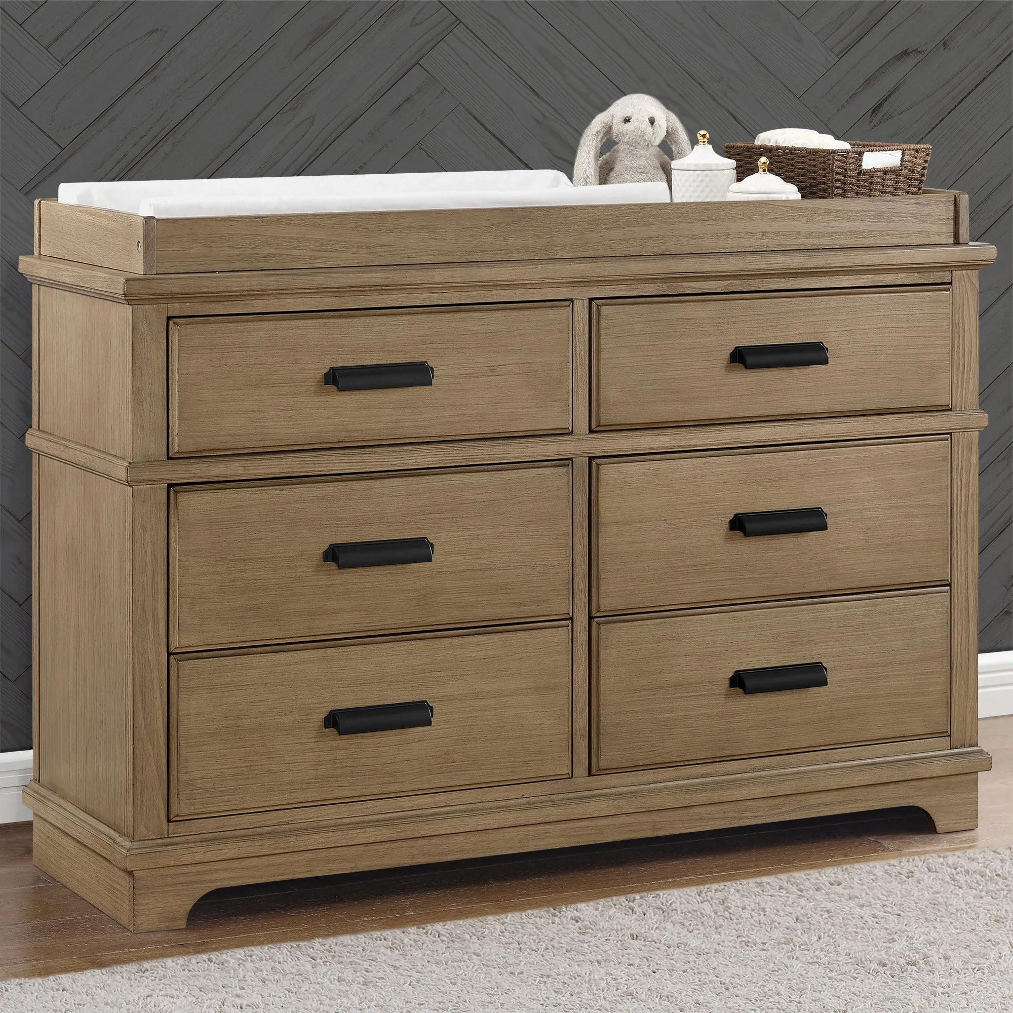 Asher 6 Drawer Dresser with Changing Top and Interlocking Drawers