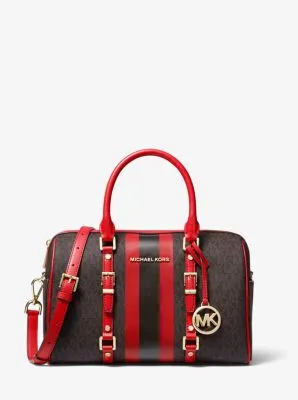 Bedford Travel Medium Logo Stripe Satchel