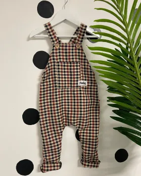 Beige Tartan Dungarees (3mnths -14yrs)