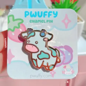 Blueberry Cow Enamel Pin