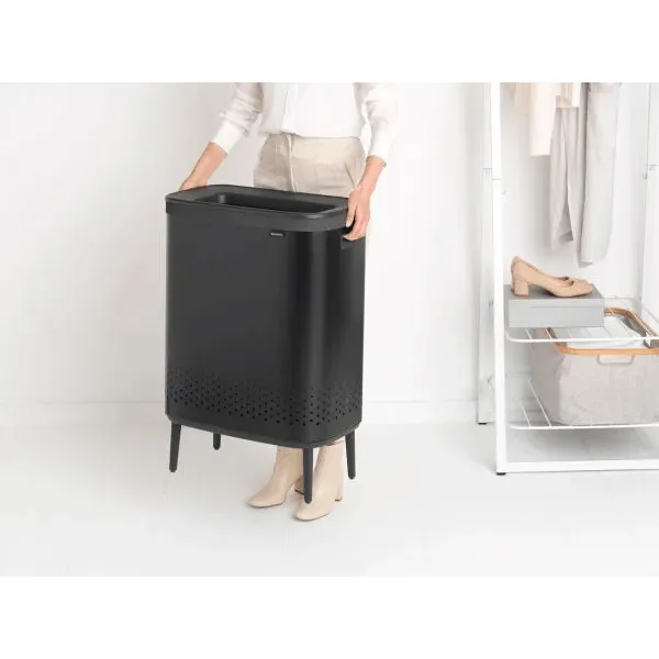 Brabantia 2 x 45L  Bo Laundry Bin Hi - Matt Black | 200564