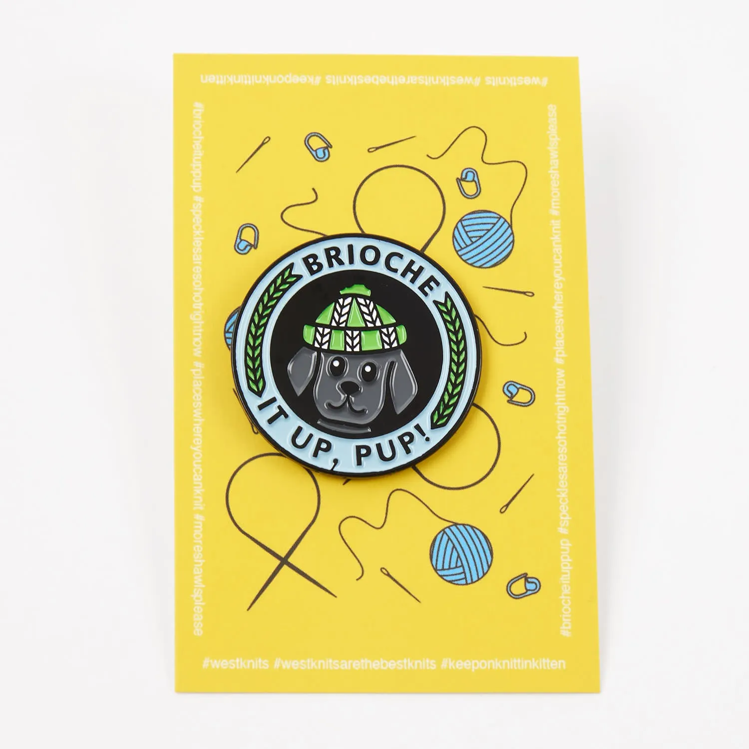 BRIOCHE PUP ENAMEL PIN