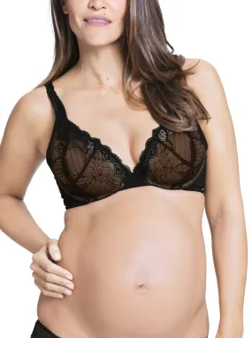 Cake Maternity Truffles Plunge Lace Nursing Bra - Black