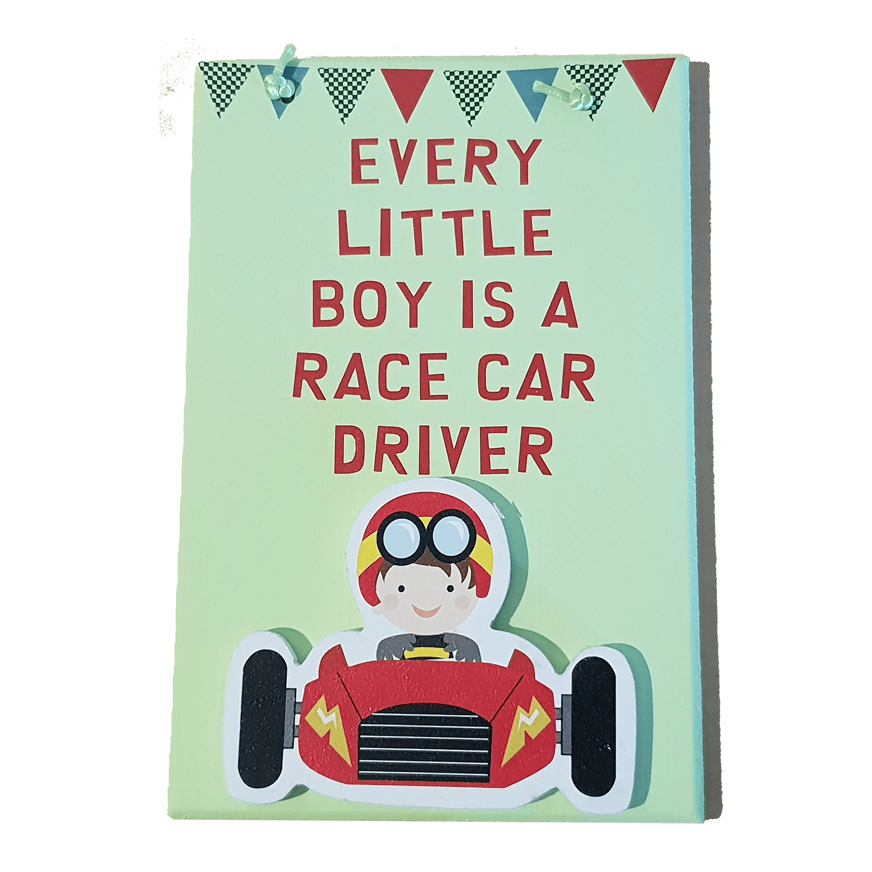 C&F Wooden Every Little Boy (Green) Fun Plaque