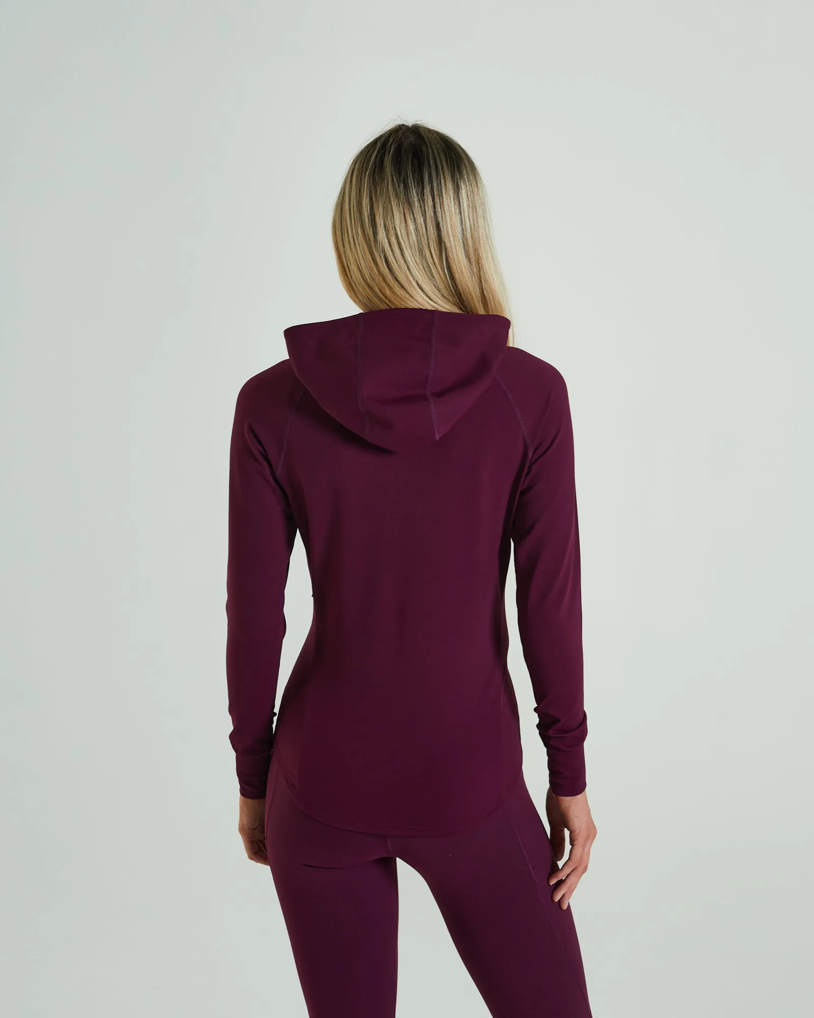 Candid Hood Zipper Grape Purple