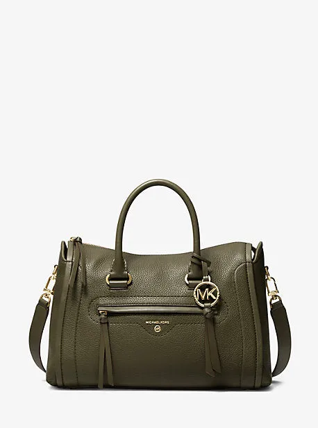 Carine Medium Pebbled Leather Satchel