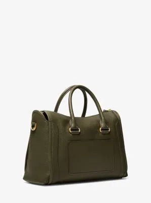 Carine Medium Pebbled Leather Satchel