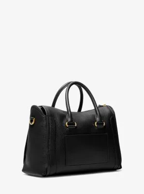 Carine Medium Pebbled Leather Satchel