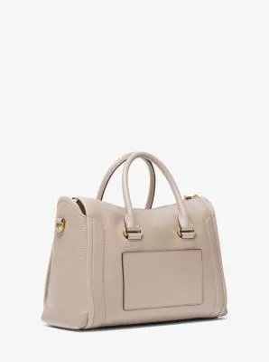 Carine Medium Pebbled Leather Satchel