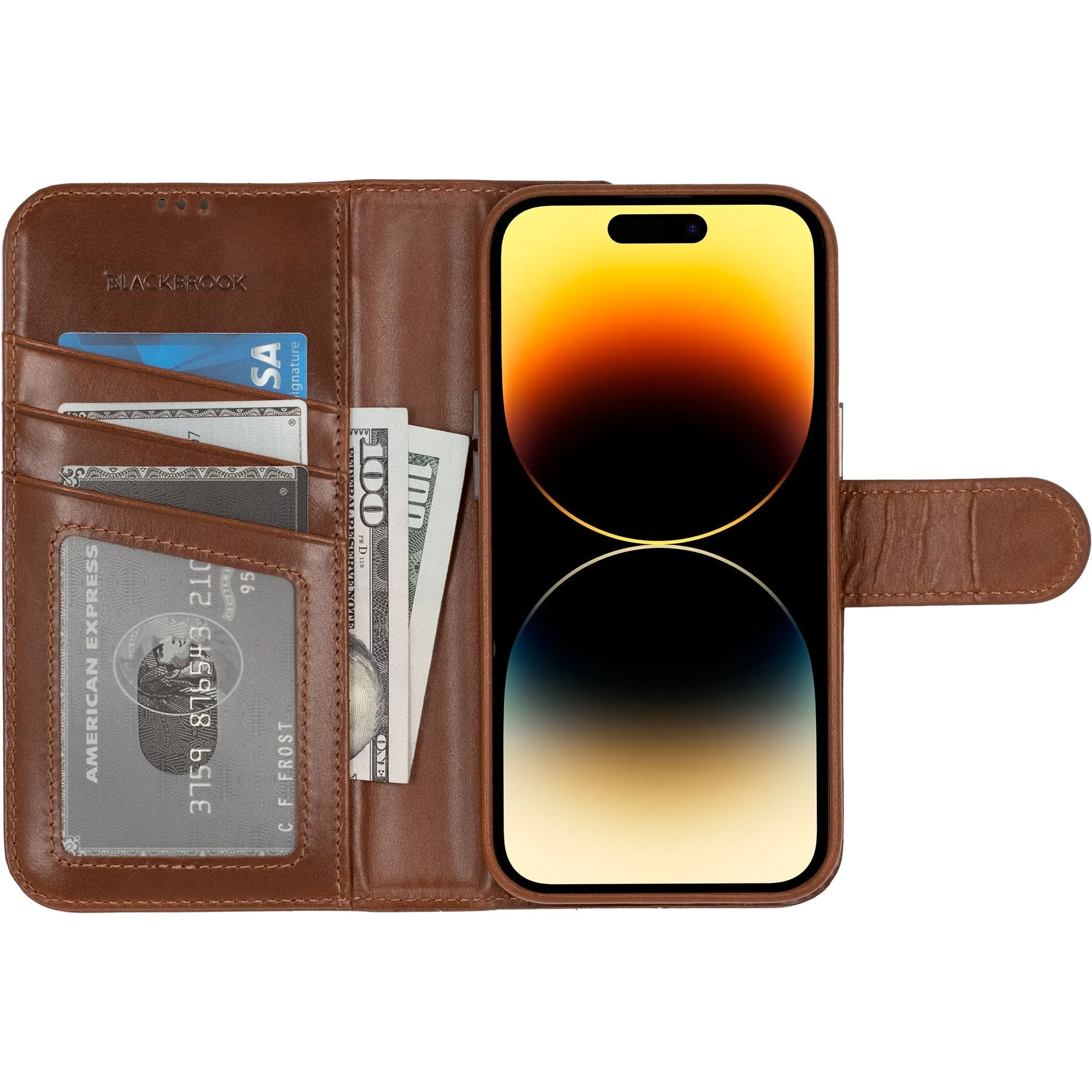 Carson iPhone 14 PRO Wallet Case, Burnished Tan