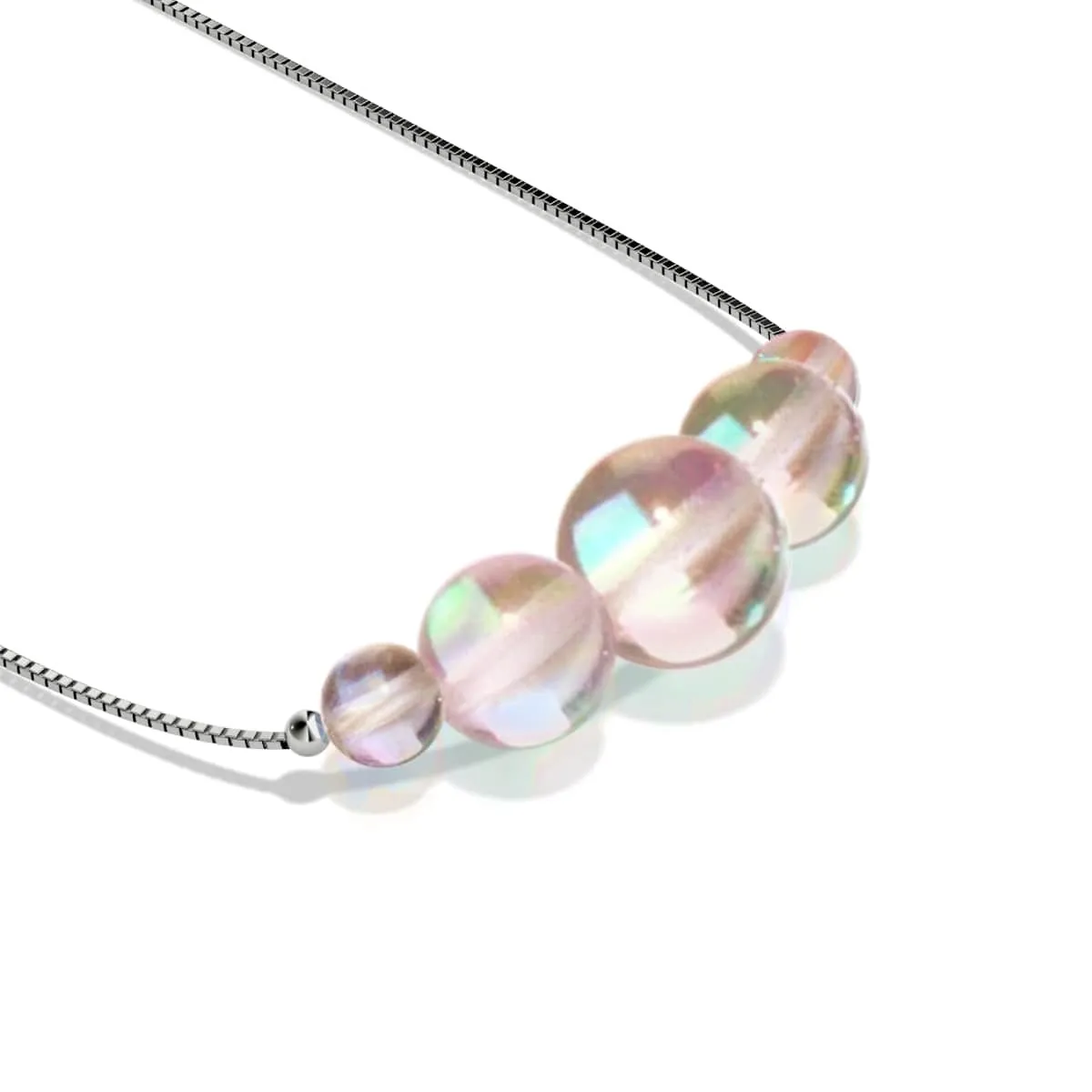 Champagne Supernova | .925 Sterling Silver | Galaxy Glass Infinity Clasp Necklace