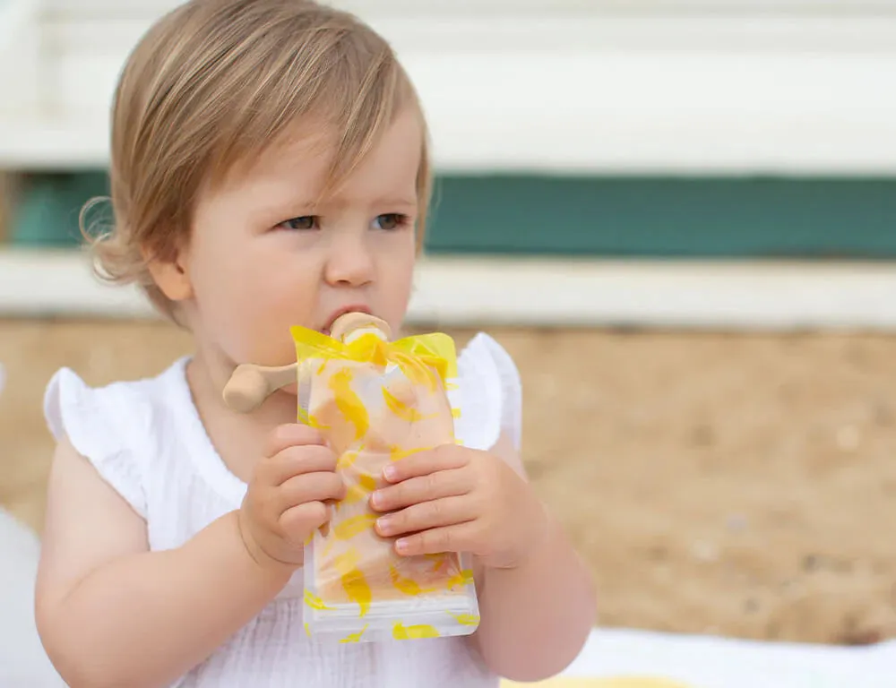 Cherub Baby Silicone Food Pouch Soft Spouts - Dusty Rose