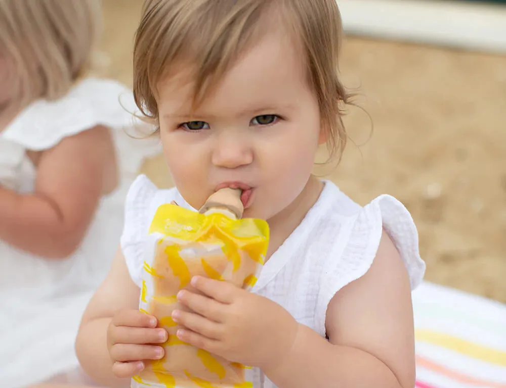 Cherub Baby Silicone Food Pouch Soft Spouts - Dusty Rose