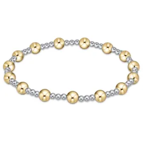 Classic Sincerity Pattern 5mm Bead Bracelet - Mixed Metal