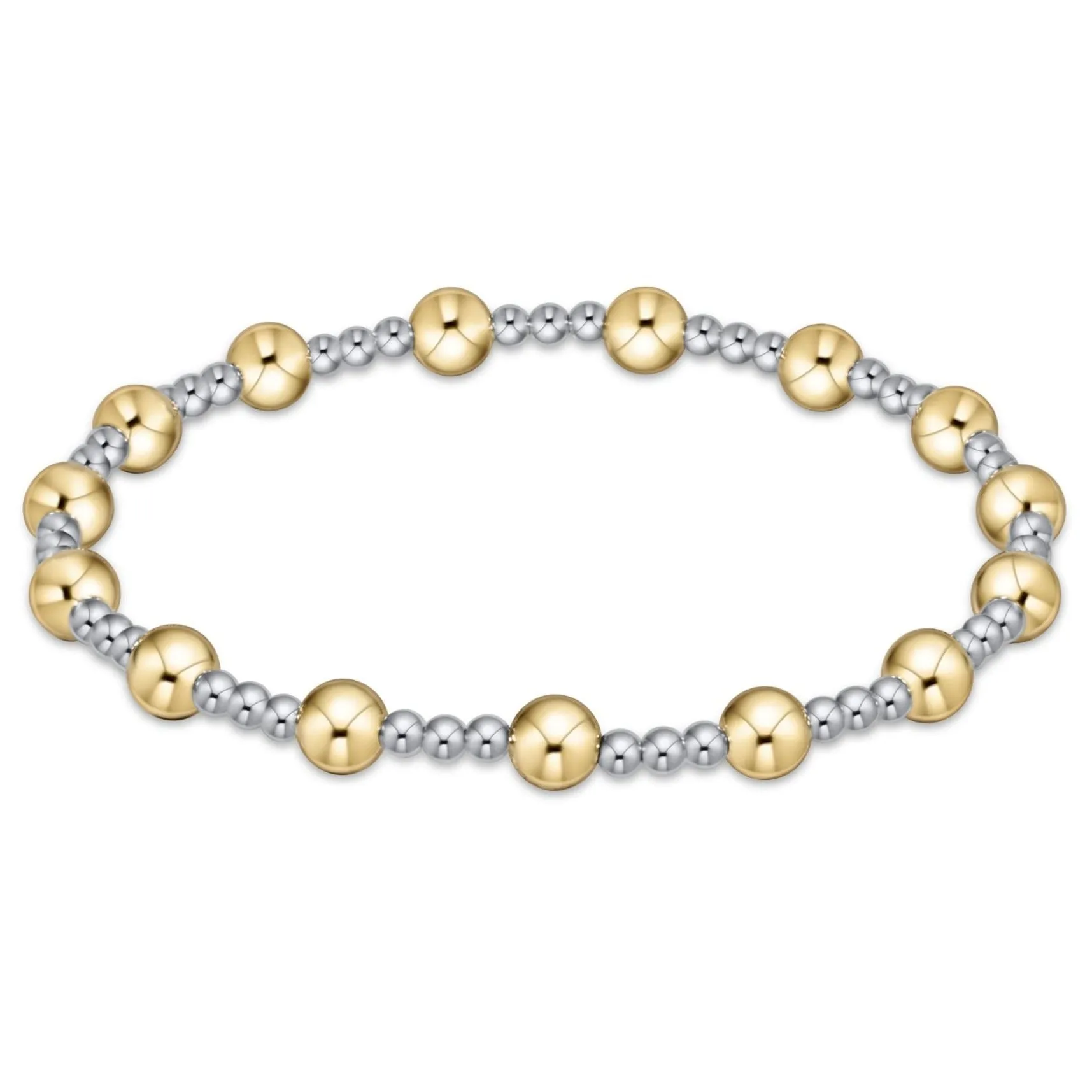 Classic Sincerity Pattern 5mm Bead Bracelet - Mixed Metal