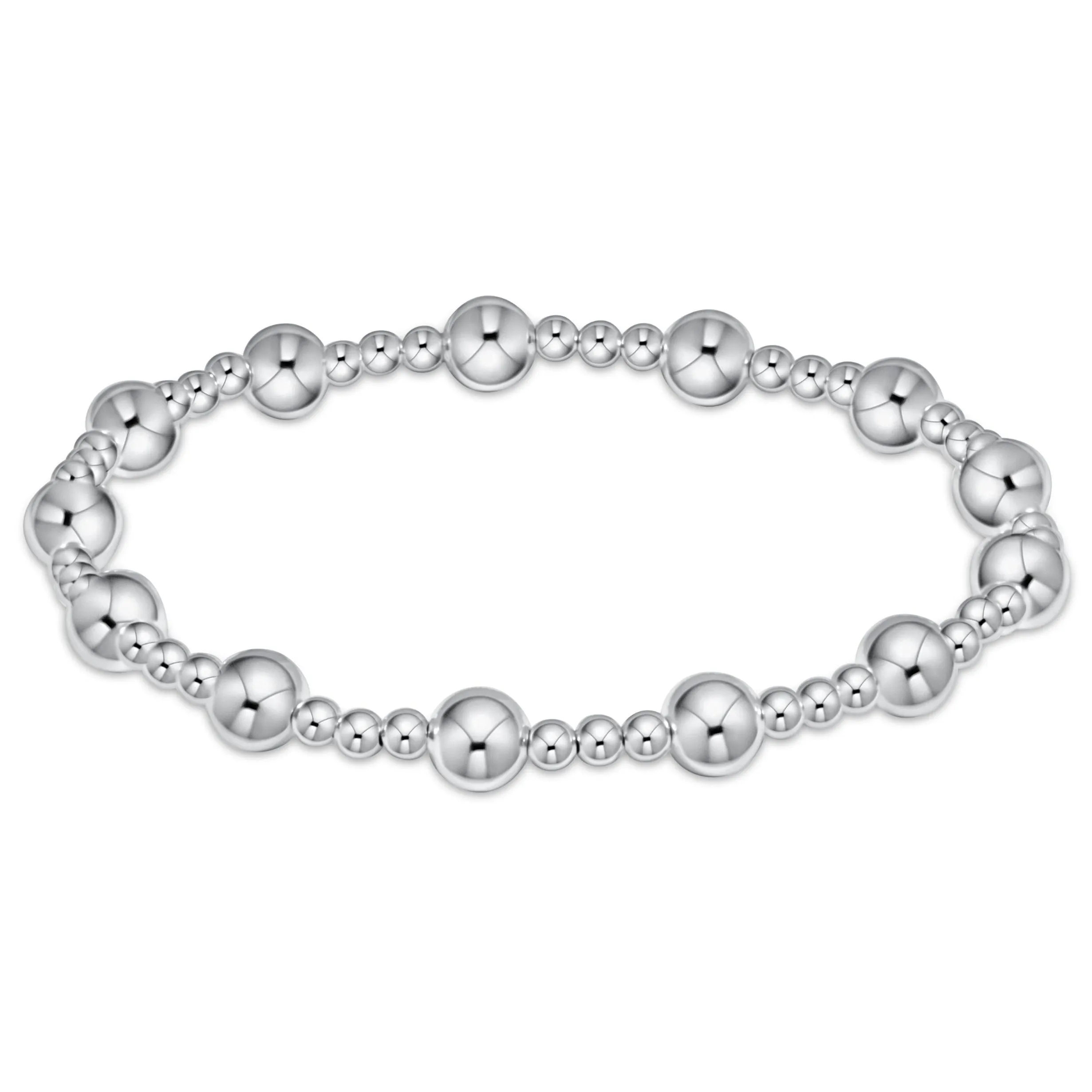 Classic Sincerity Pattern 6mm Bead Bracelet - Sterling