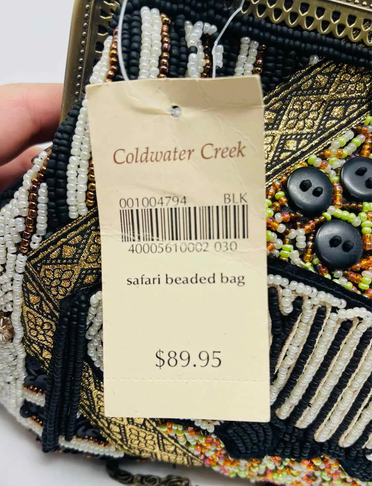 Coldwater Creek Black/Multi Beaded NEW Purses Crossbody Purse