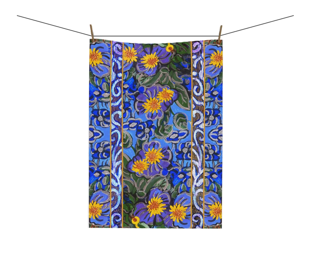 Cotton Tea Towel - Morning Glories