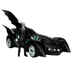 DC Multiverse Batman Forever Batmobile Vehicle and Alfred Pennyworth