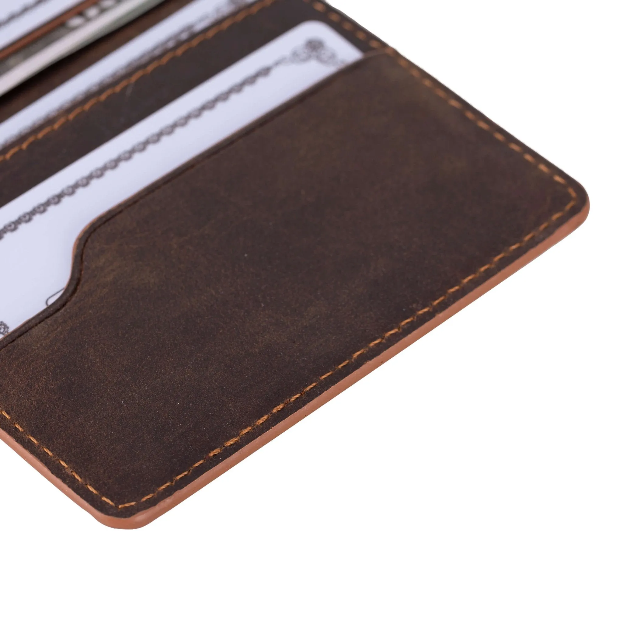 Dean Card Wallet, Distressed Coffee