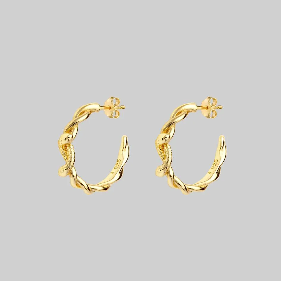 DEVISE. Double Headed Snake Twist Hoop Earrings - Gold