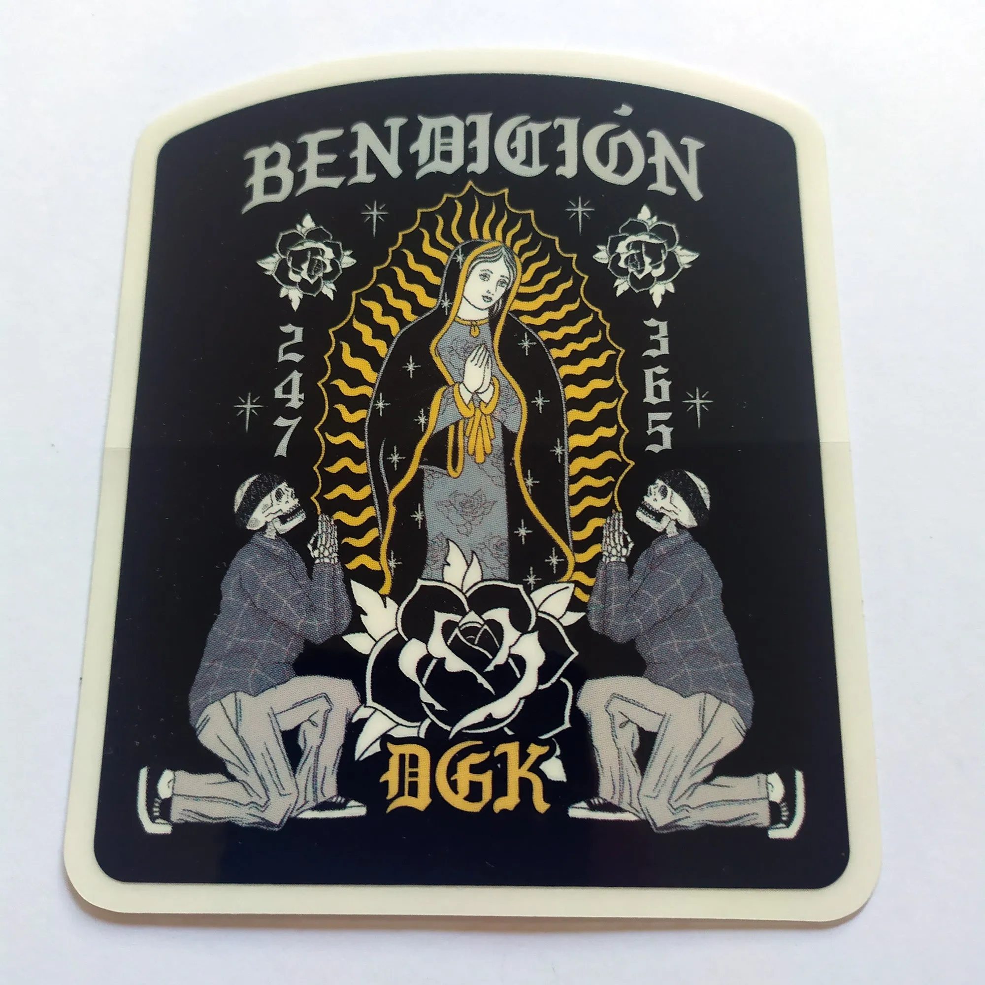 DGK / Dirty Ghetto Kids "Bendicion" Skateboard Sticker - 10 cm x 8.5 cm approx