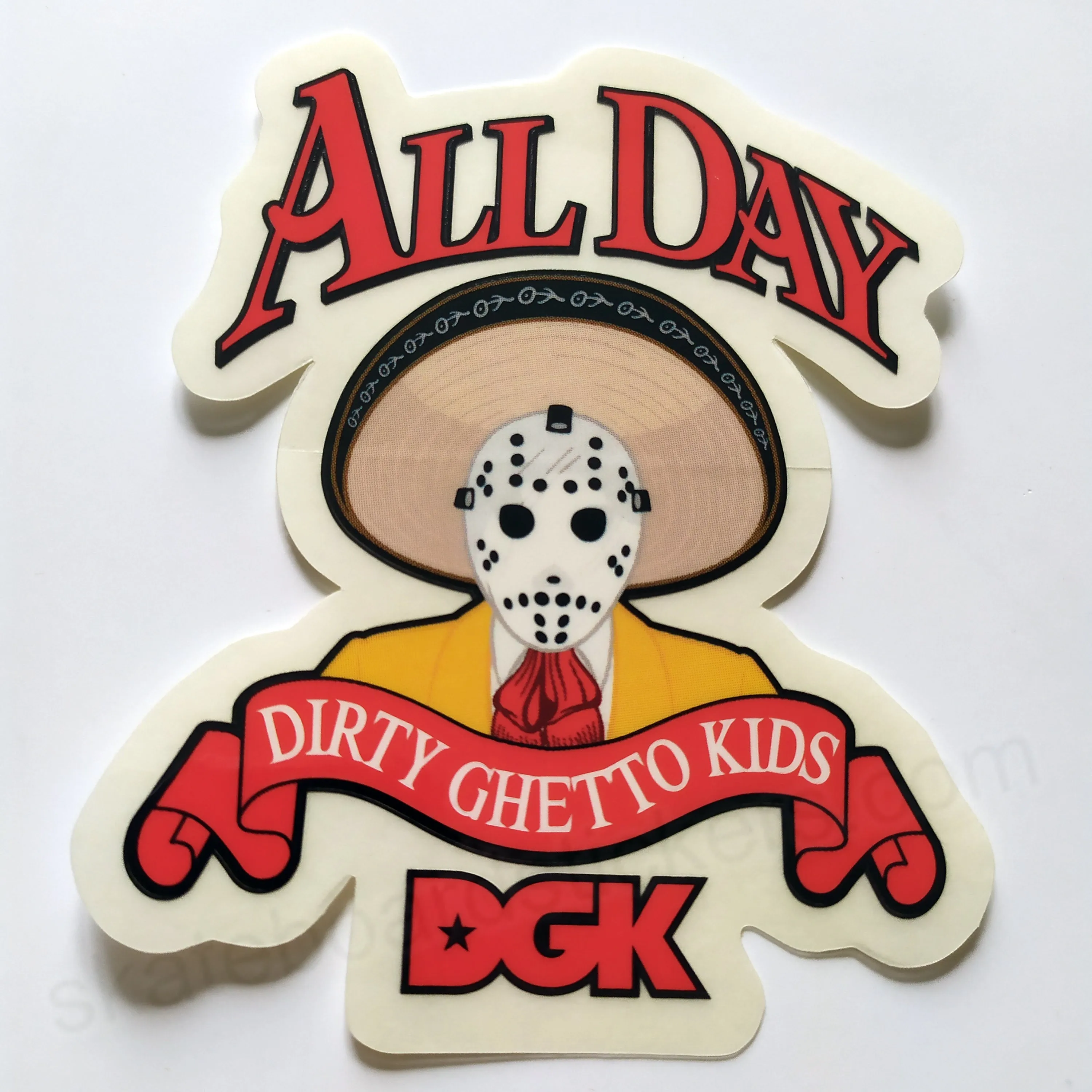 DGK / Dirty Ghetto Kids "Hockey Mask" Skateboard Sticker - 10cm high approx